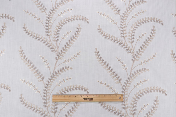 Richloom Uma Embroidered Drapery Fabric in Glacier 