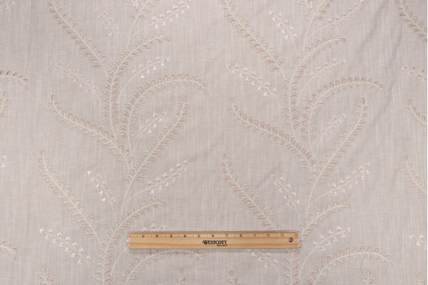 Richloom Uma Embroidered Drapery Fabric in Tea 