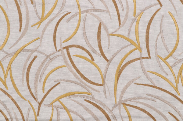 Richloom Swift Embroidered Drapery Fabric in Golden 