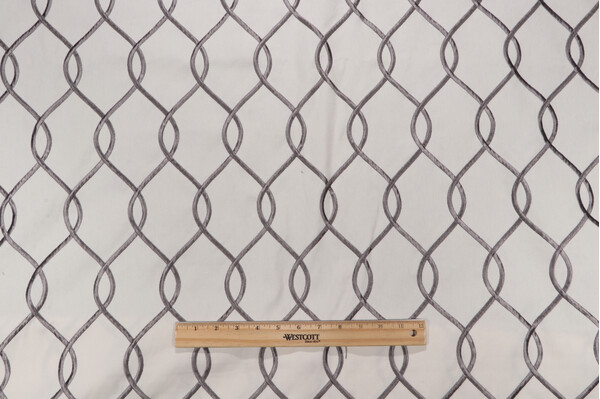 Russo Embroidered Drapery Fabric in Sterling