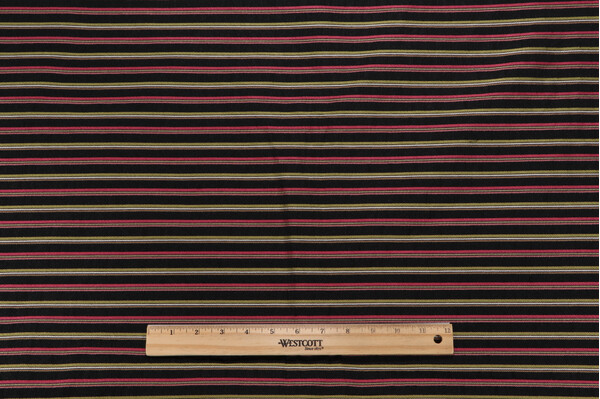 Stripe Woven Upholstery Fabric in Raspberry