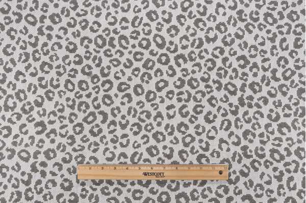 Leopard Woven Upholstery Fabric in Steel