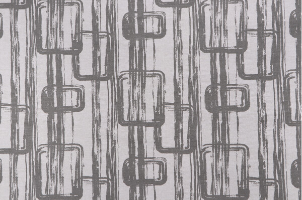 Scott Living Link - Belgian Printed Cotton Linen Drapery Fabric in Dk Grey