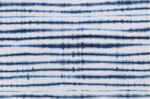 Belle Maison Shibori Stripe Printed Drapery Fabric in Indigo