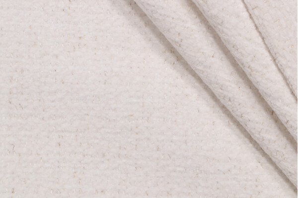 Cantu Woven Chenille Upholstery Fabric in Snow