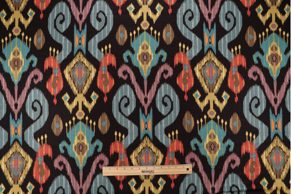 Mill Creek Ianni Printed Cotton Drapery Fabric in Eclipse