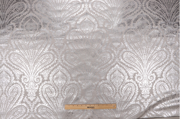 Waverly Paisley Aglow Printed Decorator Fabric in Pewter