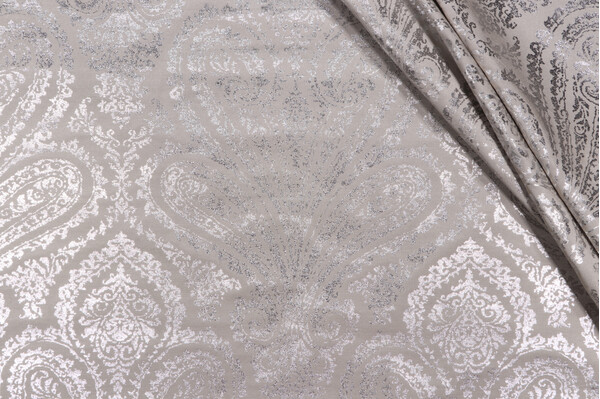 Waverly Paisley Aglow Printed Decorator Fabric in Pewter