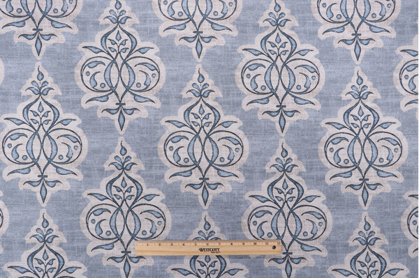 Magnolia Home Jenna Printed Cotton Drapery Fabric in Sky