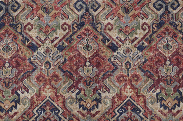 Covington Sutton Printed Cotton Blend Drapery Fabric in 100-Multi