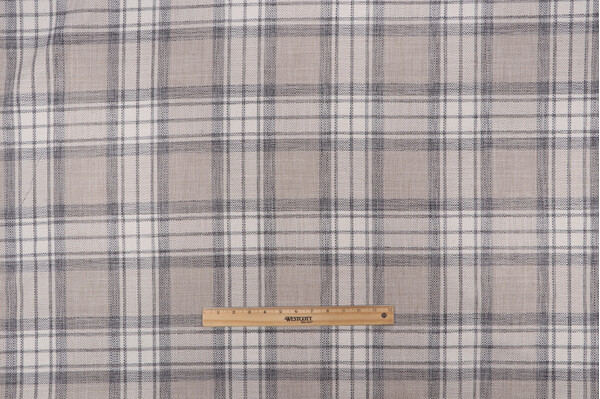 Waverly Kintyre Plaid Woven Upholstery Fabric in Newsprint