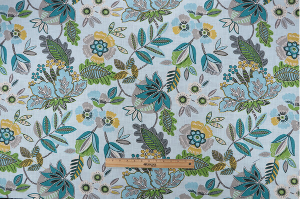 Covington Mitzi Printed Cotton Drapery Fabric in 506-Vapor