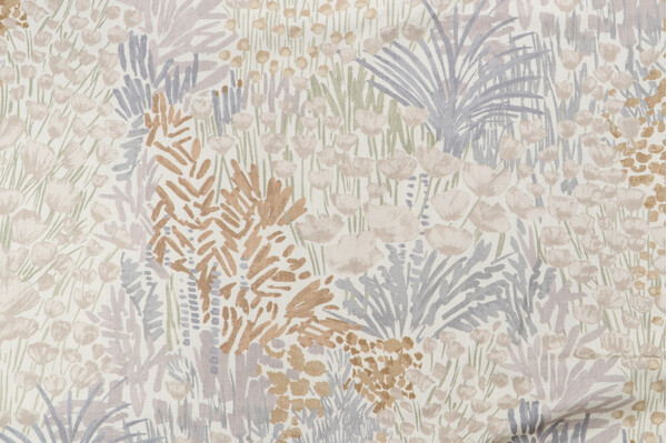 Richloom Garden Party Printed Cotton Drapery Fabric in Flaxen