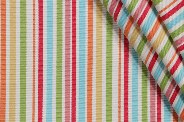 Bahia Stripe Woven Polyester Outdoor Fabric in Multi
