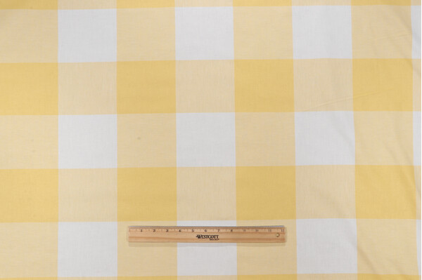 Click for 7.25 Yards Buffalo Woven Cotton Decorator Fabric in Yellow Buffalo Woven Cotton Decorator Fabric in Yellow