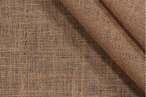 Metallic Burlap Decorator Fabric in Silver/Natural