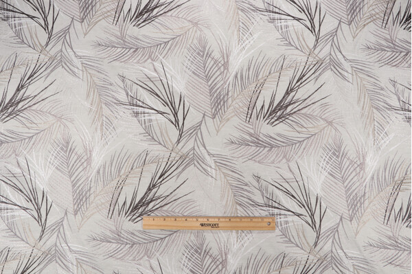Adeline Embroidered Drapery Fabric in Fog