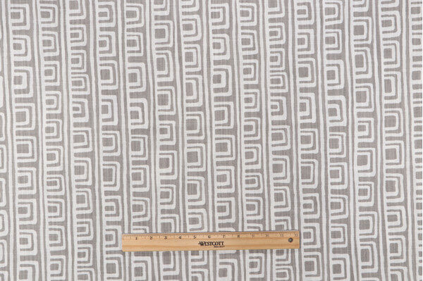 Squared Printed Drapery Fabric in Dove