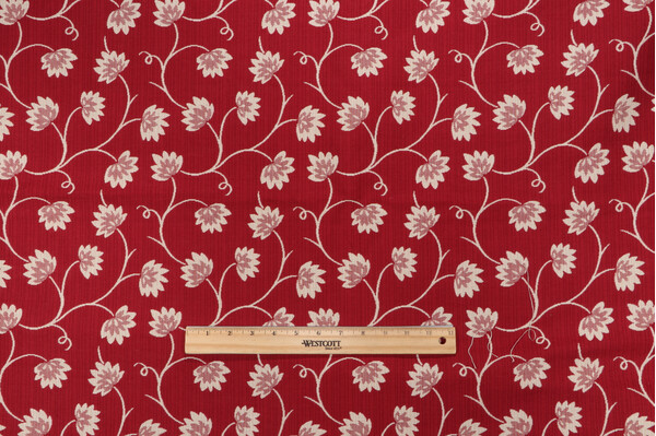 Provence Woven Upholstery Fabric in Red