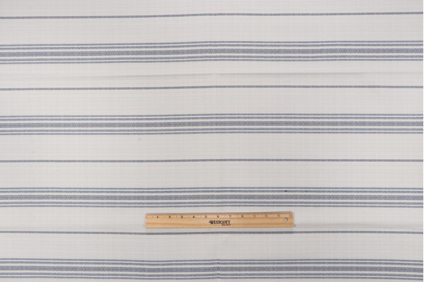 Ticking Woven Polyolefin Outdoor Fabric in Indigo