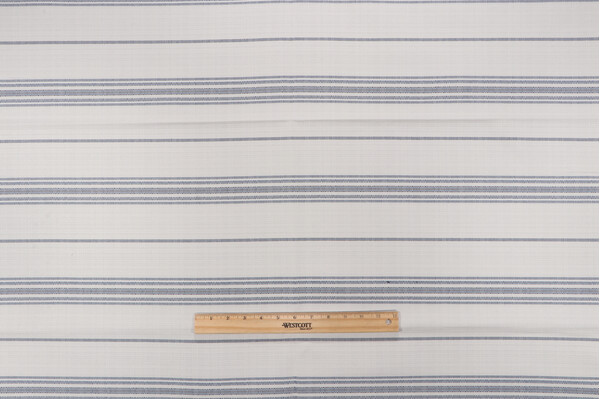 Ticking Woven Polyolefin Outdoor Fabric in Indigo