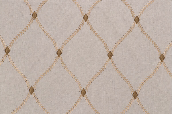 Mill Creek Engaging Embroidered Drapery Fabric in Ecru