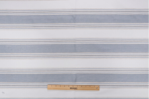 Coronado Stripe Woven Polyolefin Outdoor Fabric in Bay Blue