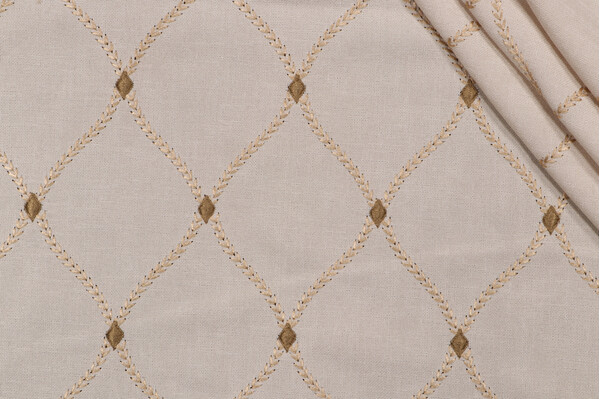 Click for 4.5 Yards Mill Creek Engaging Embroidered Drapery Fabric in Ecru Mill Creek Engaging Embroidered Drapery Fabric in Ecru