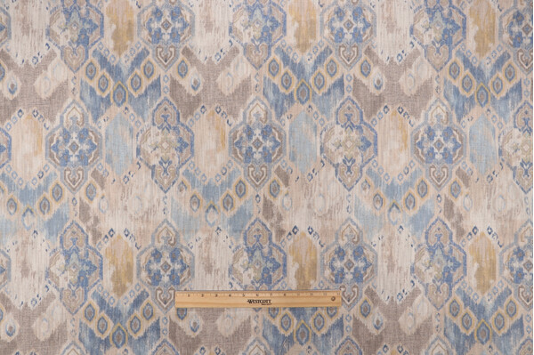 Richloom Yucatan Printed Cotton Blend Drapery Fabric in Bluestone