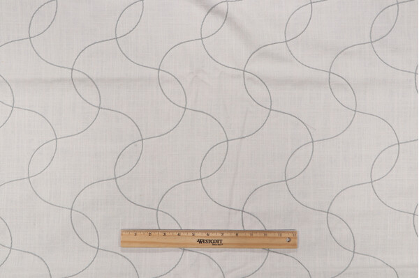 Click for 4.75 Yards Squiggle Embroidered Drapery Fabric in Dove Squiggle Embroidered Drapery Fabric in Dove