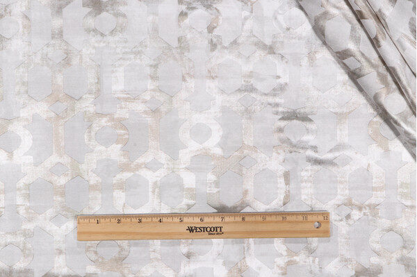 Henriette Damask Decorator Fabric in Pearl
