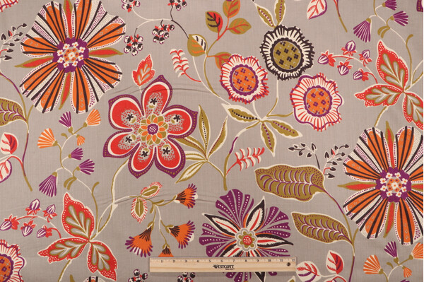 Karina Printed Cotton Drapery Fabric in Tango