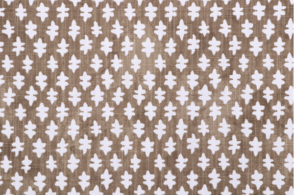 Premier Prints Gem-Slub Linen White Printed Drapery Fabric in Chip