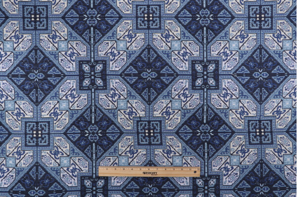 Crypton High Performance Woven Chenille Upholstery Fabric in Denim