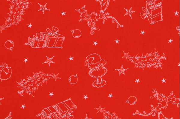 Robert Kaufman How The Grinch Stole Christmas Collection ADED-21780-223 Printed Cotton Craft Fabric in Holiday