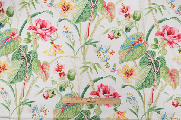 Waverly Your Grace Printed Cotton Drapery Fabric in Spring