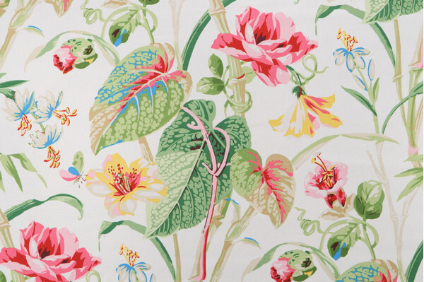 Waverly Your Grace Printed Cotton Drapery Fabric in Spring