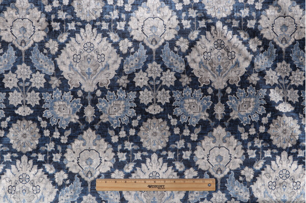 Mauro Printed Velvet Decorator Fabric in Indigo