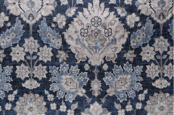 Mauro Printed Velvet Decorator Fabric in Indigo