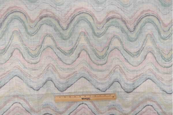 Richloom Florence Printed Linen Blend Drapery Fabric in Atmosphere