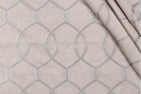 Click for .88 Yards Hourglass Embroidered Drapery Fabric in Cloud Hourglass Embroidered Drapery Fabric in Cloud