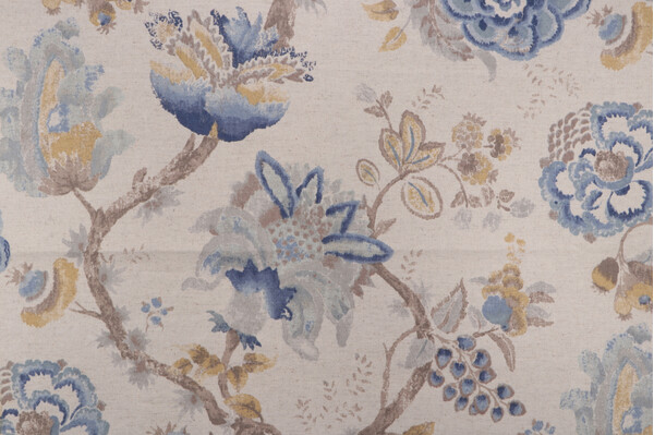 1 Yard Richloom Winslow Printed Cotton Linen Drapery Fabric in Freshair