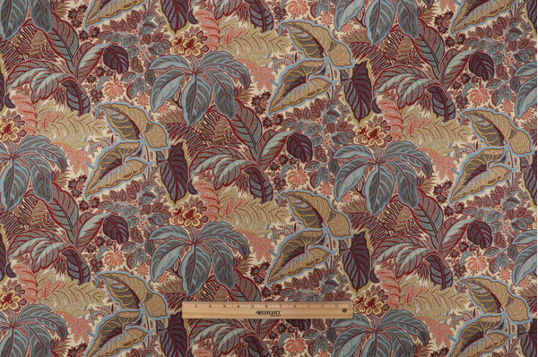 Grey Watkins Tropical Paisley Printed Drapery Fabric in Maize