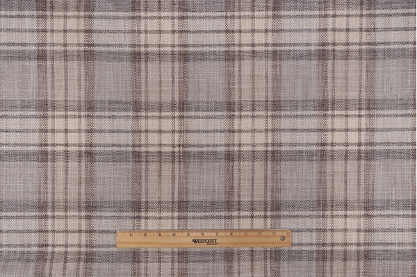 Plaid Woven Decorator Fabric in Dove