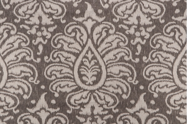 Damask Printed Drapery Fabric in Grey