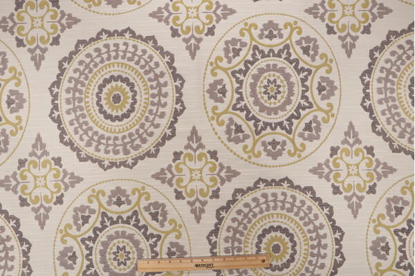 Susannah Damask Decorator Fabric in Graphite