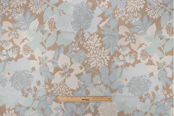 Claude Polyolefin Tapestry Outdoor Fabric in Aqua