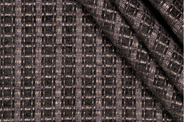 Compass Woven Chenille Upholstery Fabric in Charcoal