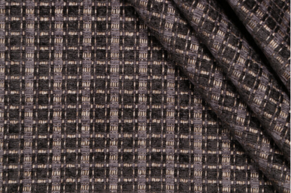 Compass Woven Chenille Upholstery Fabric in Charcoal