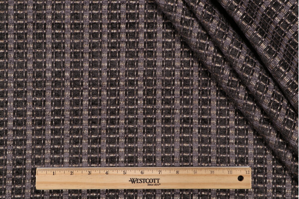 Compass Woven Chenille Upholstery Fabric in Charcoal